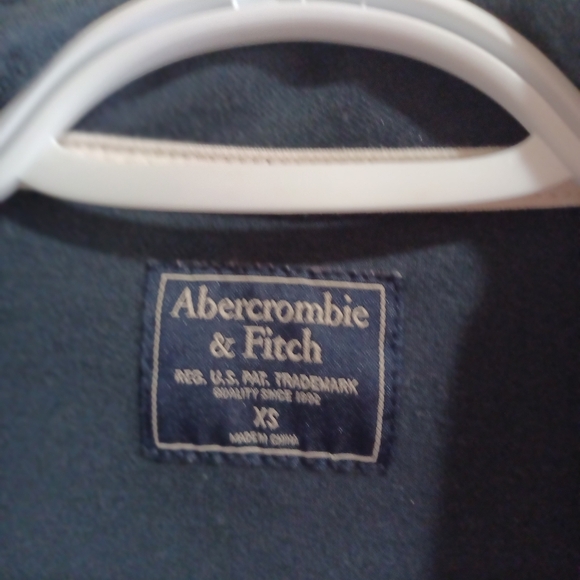 Y2K Abercrombie & Fitch Track Jacket Men's Sz XS Navy Striped Full Zip Fits M Wo - Picture 4 of 10
